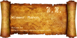 Wimmer Manon névjegykártya